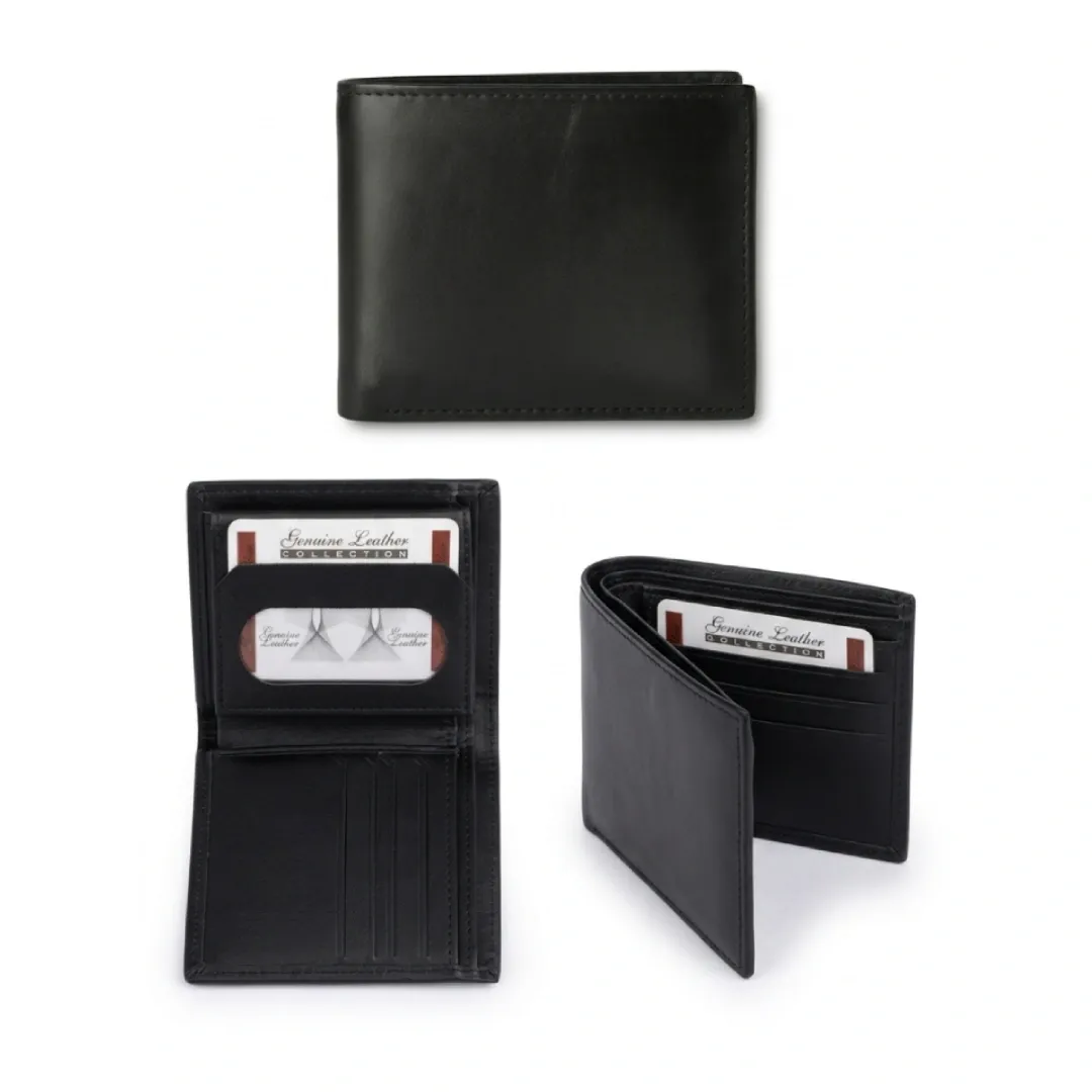 Obsidian Slim Leather Wallet Black