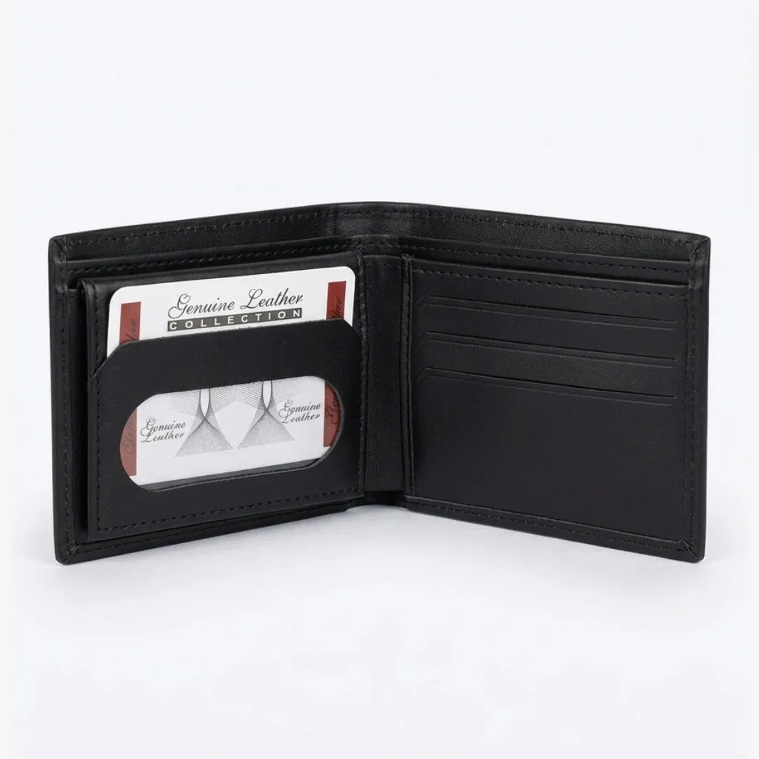 Obsidian Slim Leather Wallet Black