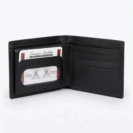 Obsidian Slim Leather Wallet Black
